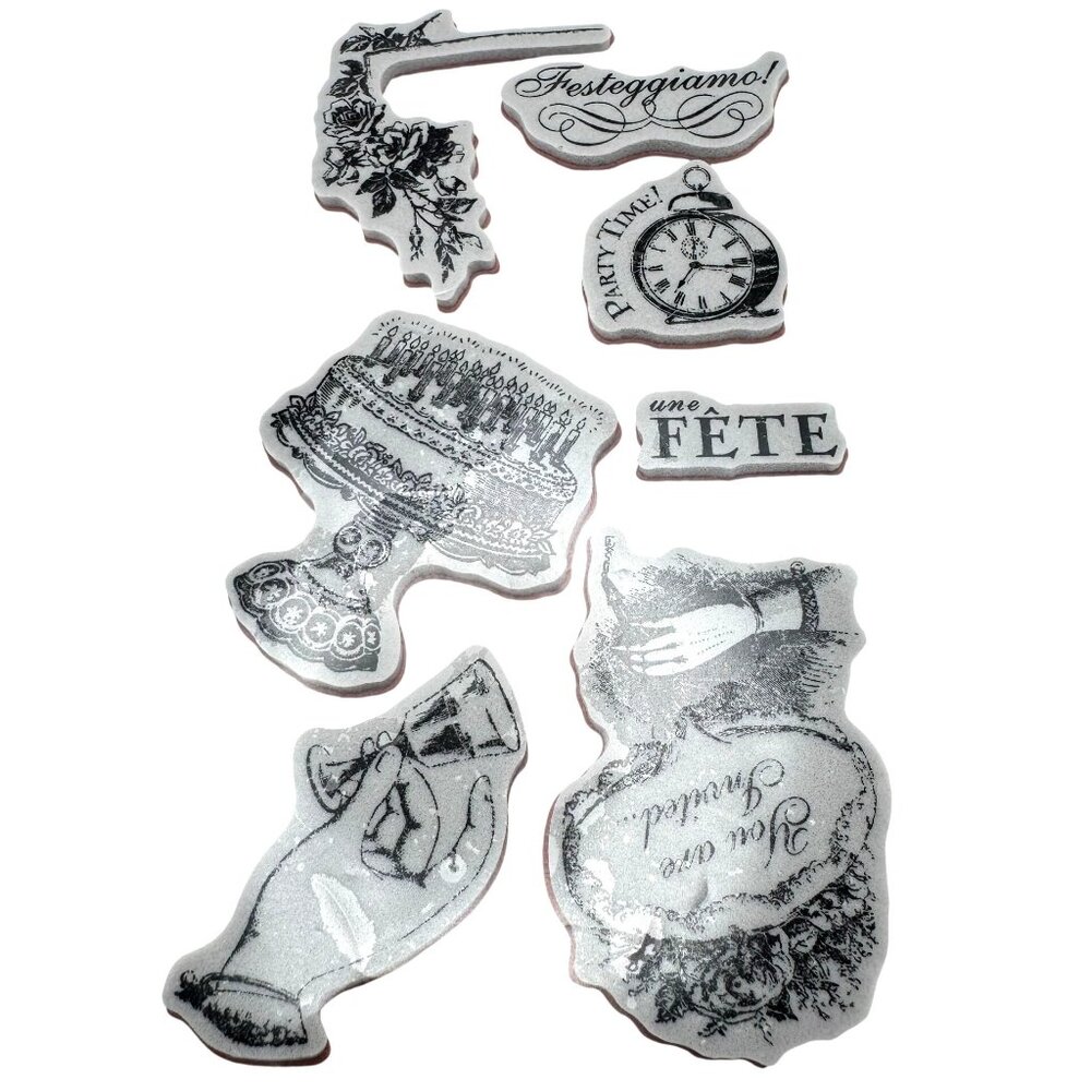 Graphic 45 Time To Celebrate Cling Stamps No. 2 Hampton Art Assorted Designs
